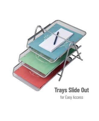 Mind Reader Network Collection 2-Piece Stackable Paper Tray Desktop Organizer, 11-1/4"H X 9-3/4 - View #4