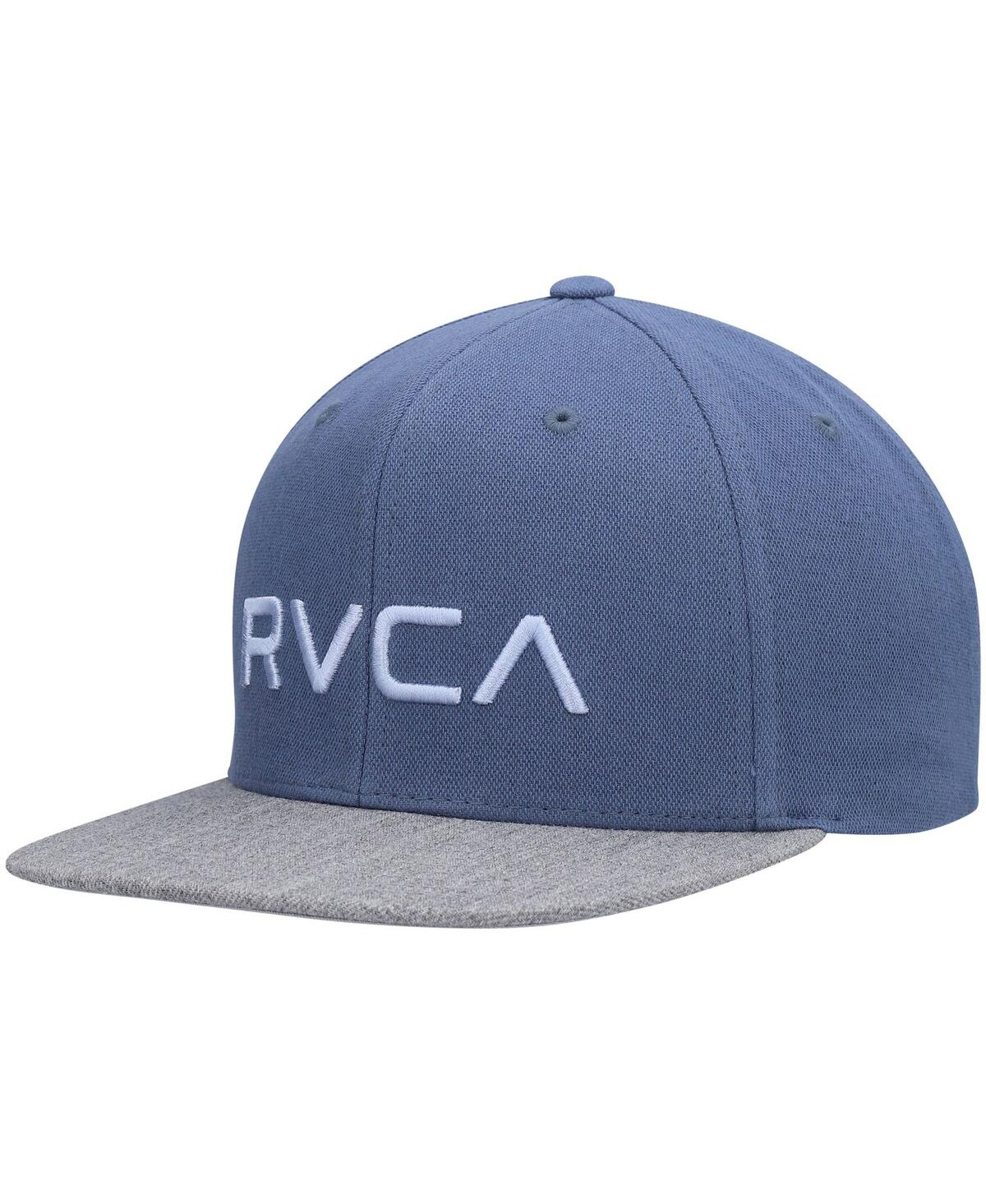 Shop Rvca Big Boys And Girls  Light Blue, Heathered Gray Twill Snapback Hat In Light Blue,heathered Gray