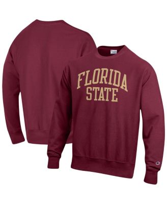 Men's Garnet Florida State Seminoles Arch Reverse Weave Pullover Sweatshirt