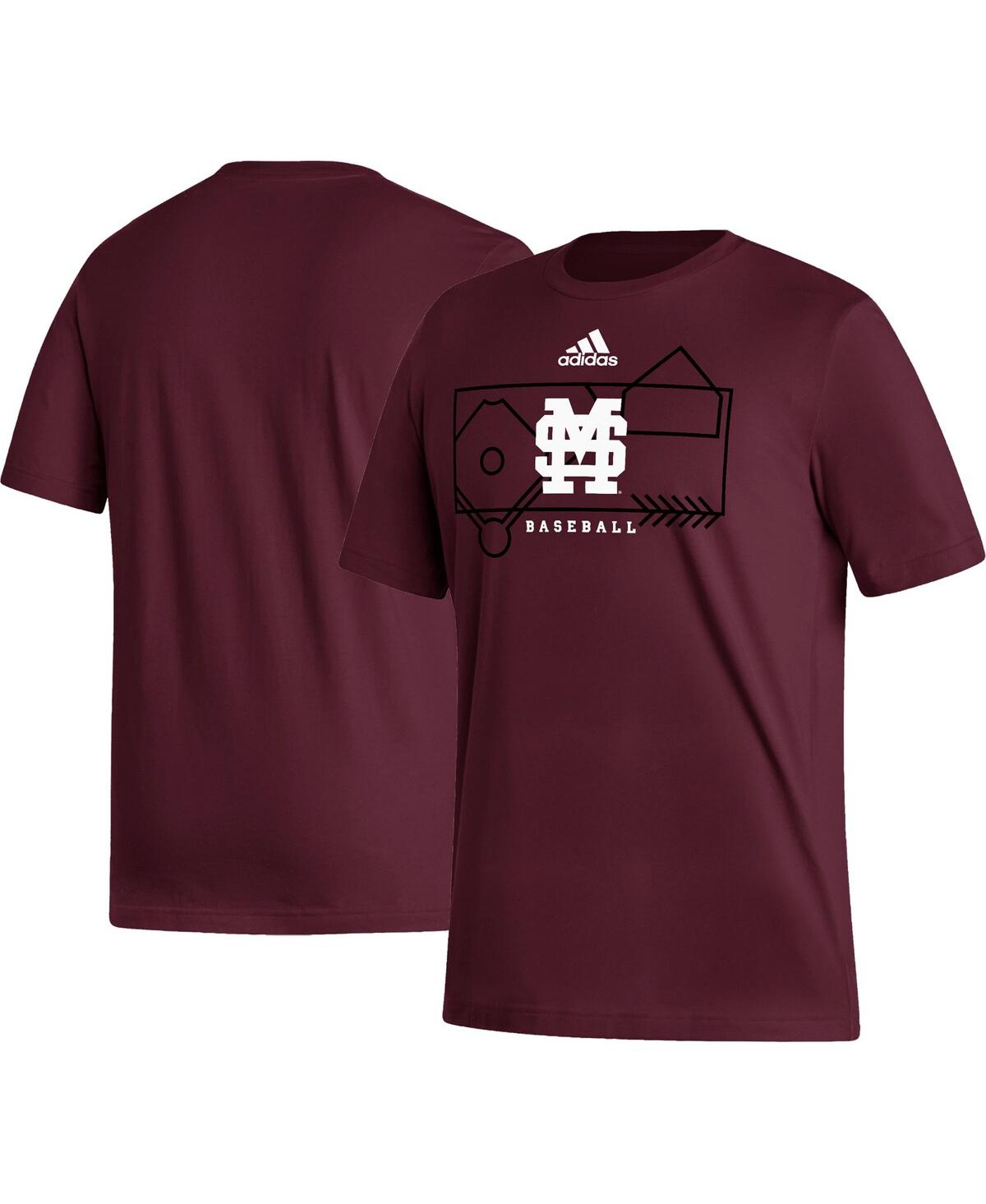 Shop Adidas Originals Men's Adidas Maroon Mississippi State Bulldogs Locker Lines Baseball Fresh T-shirt