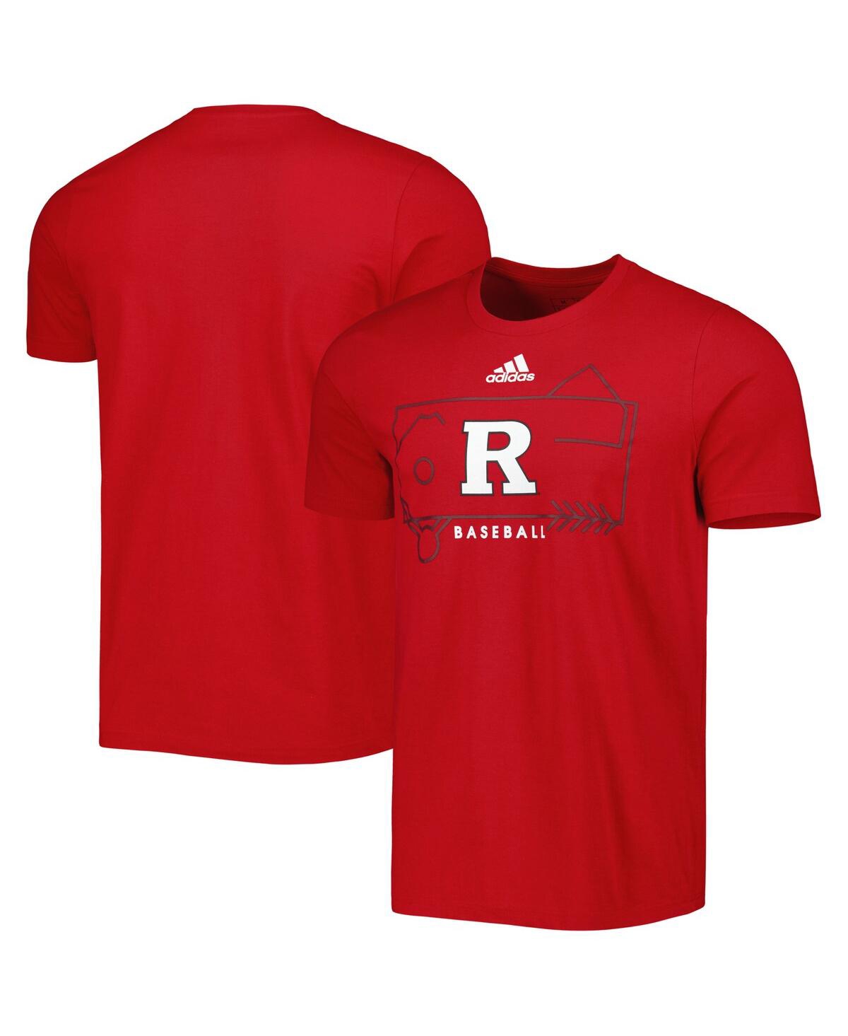 Shop Adidas Originals Men's Adidas Scarlet Rutgers Scarlet Knights Locker Lines Baseball Fresh T-shirt