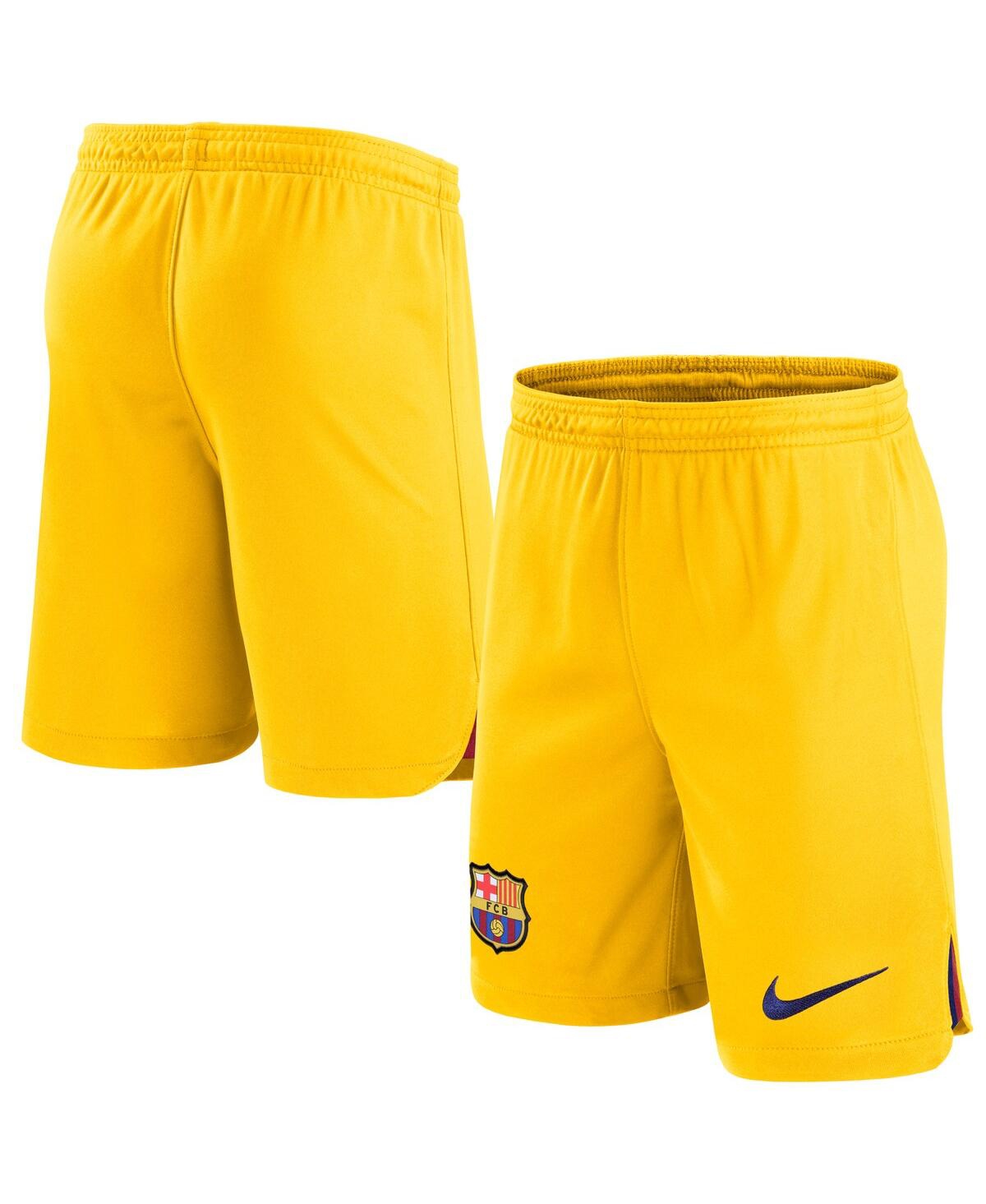 Shop Nike Men's  Yellow Barcelona Stadium Fourth Performance Replica Shorts