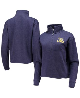 LSU Stripes Purple Long Sleeve Quarter Zip Sweatshirt