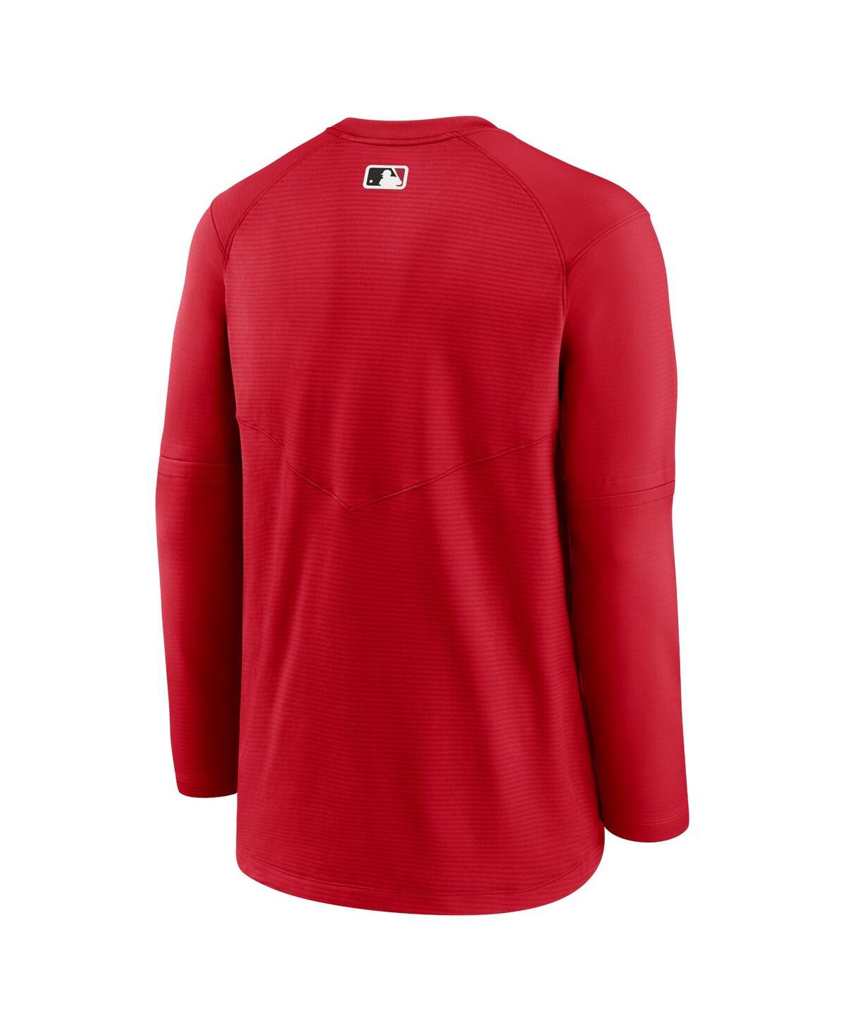 Men's NikeCincinnati Reds Authentic Collection Logo Performance Long Sleeve T-shirt - Red
