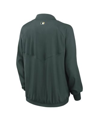 Women's Green Oakland Athletics Authentic Collection Team Raglan Performance Full-Zip Jacket