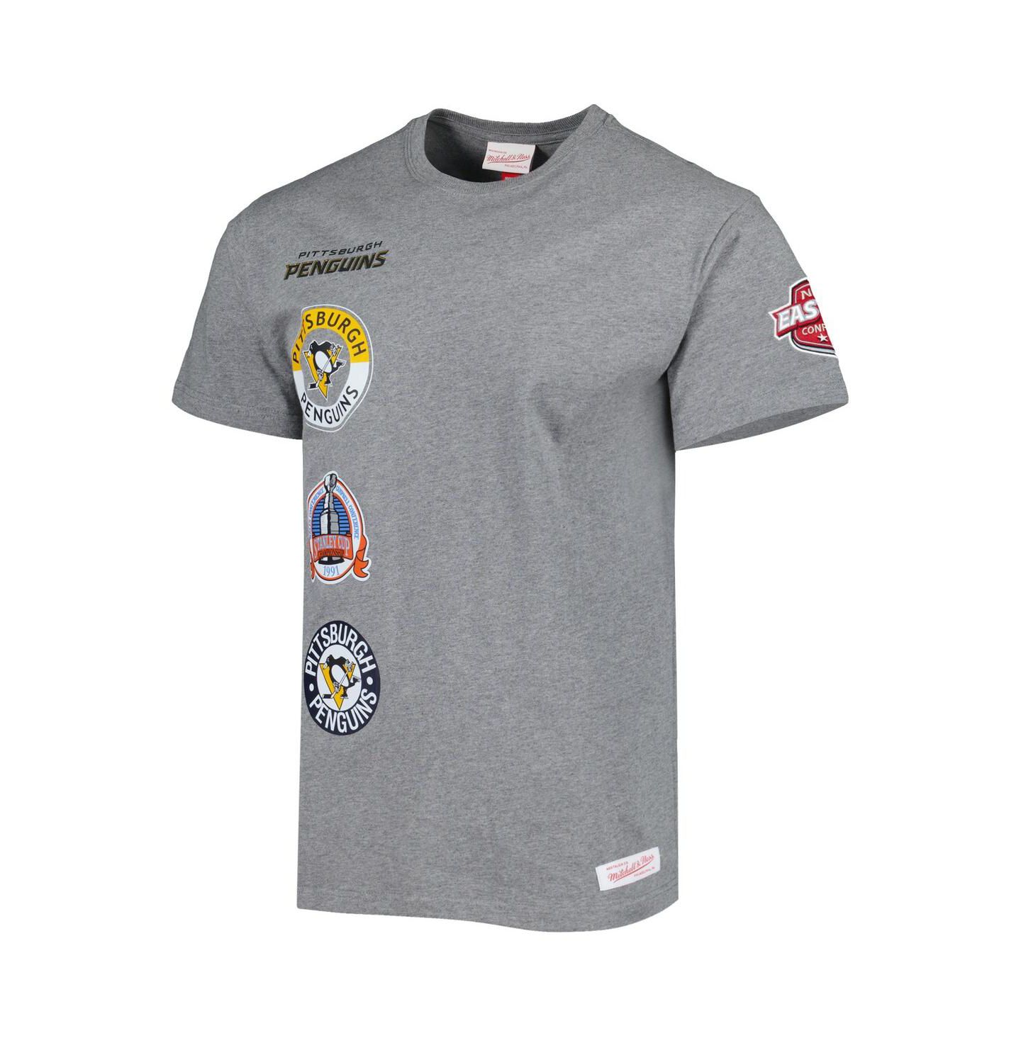 Мужская футболка Mitchell & Ness Heather Gray Pittsburgh Penguins City Collection — фото 3
