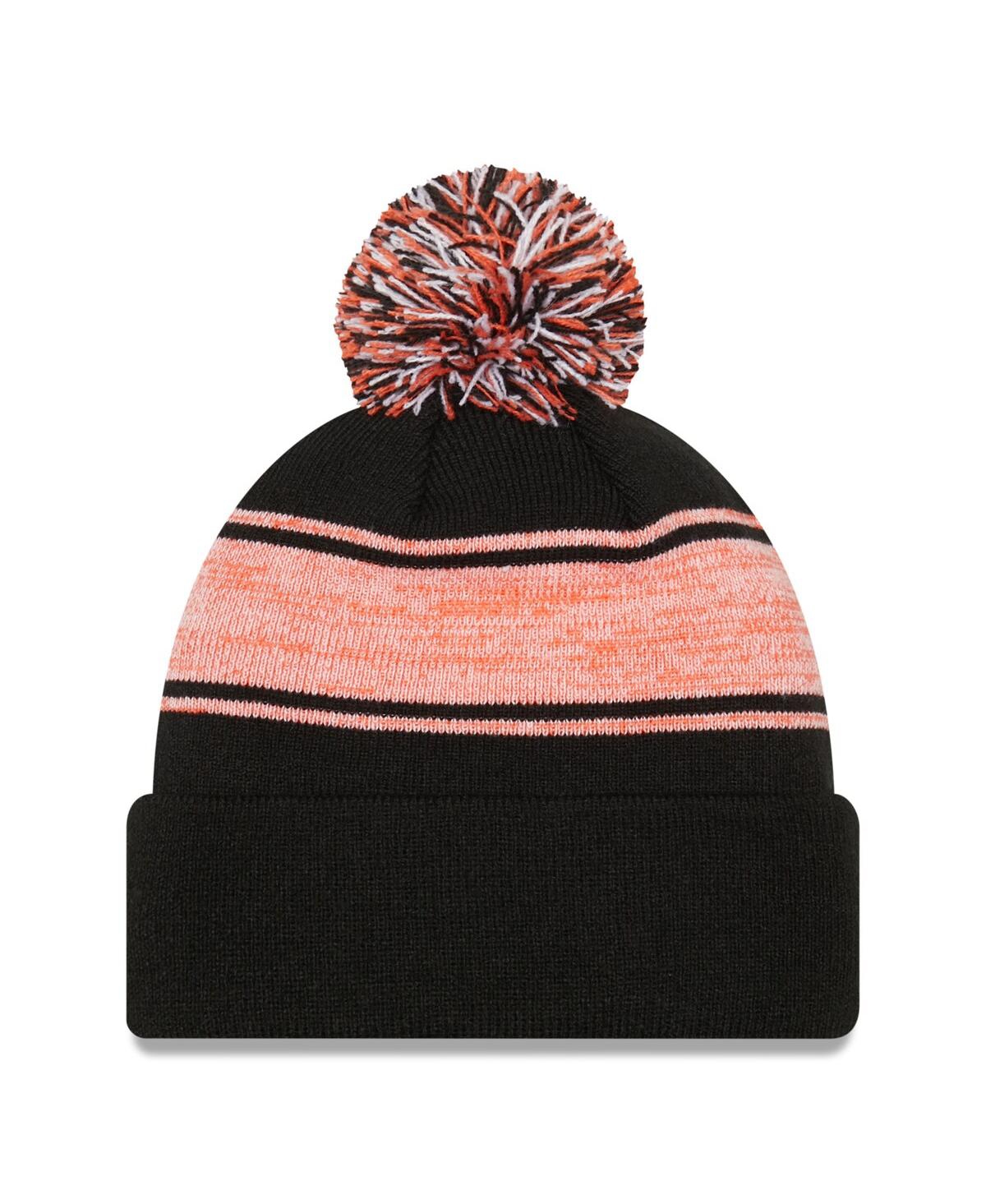 New Era Black San Francisco Giants Chilled Cuffed Knit Hat With Pom In Black