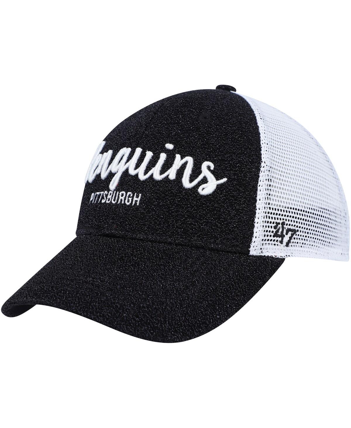 Women's '47 Brand White Pittsburgh Penguins Encore Mvp Trucker Snapback Hat - White