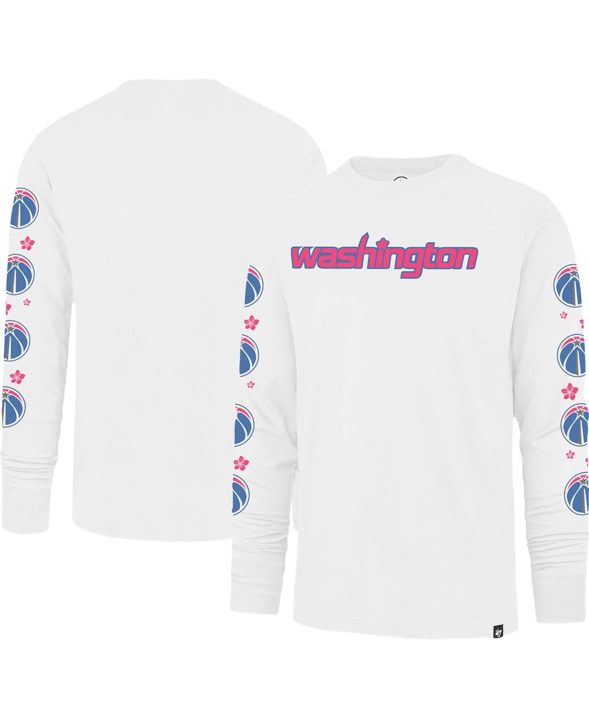 47 Brand Men's ' White Washington Wizards City Edition Downtown Franklin Long Sleeve T-shirt
