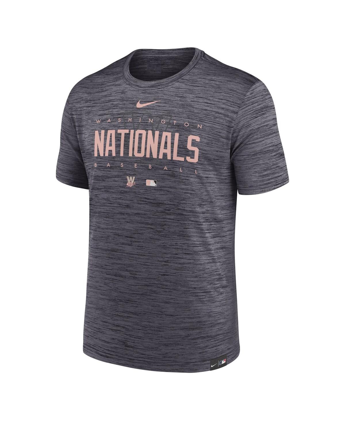 Shop Nike Men's  Charcoal Washington Nationals City Connect Velocity Practice Performance T-shirt