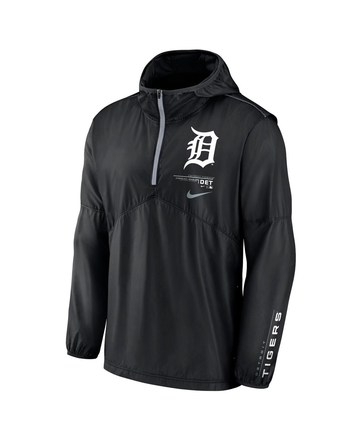 Men's NikeDetroit Tigers Night Game Half-Zip Hoodie - Black