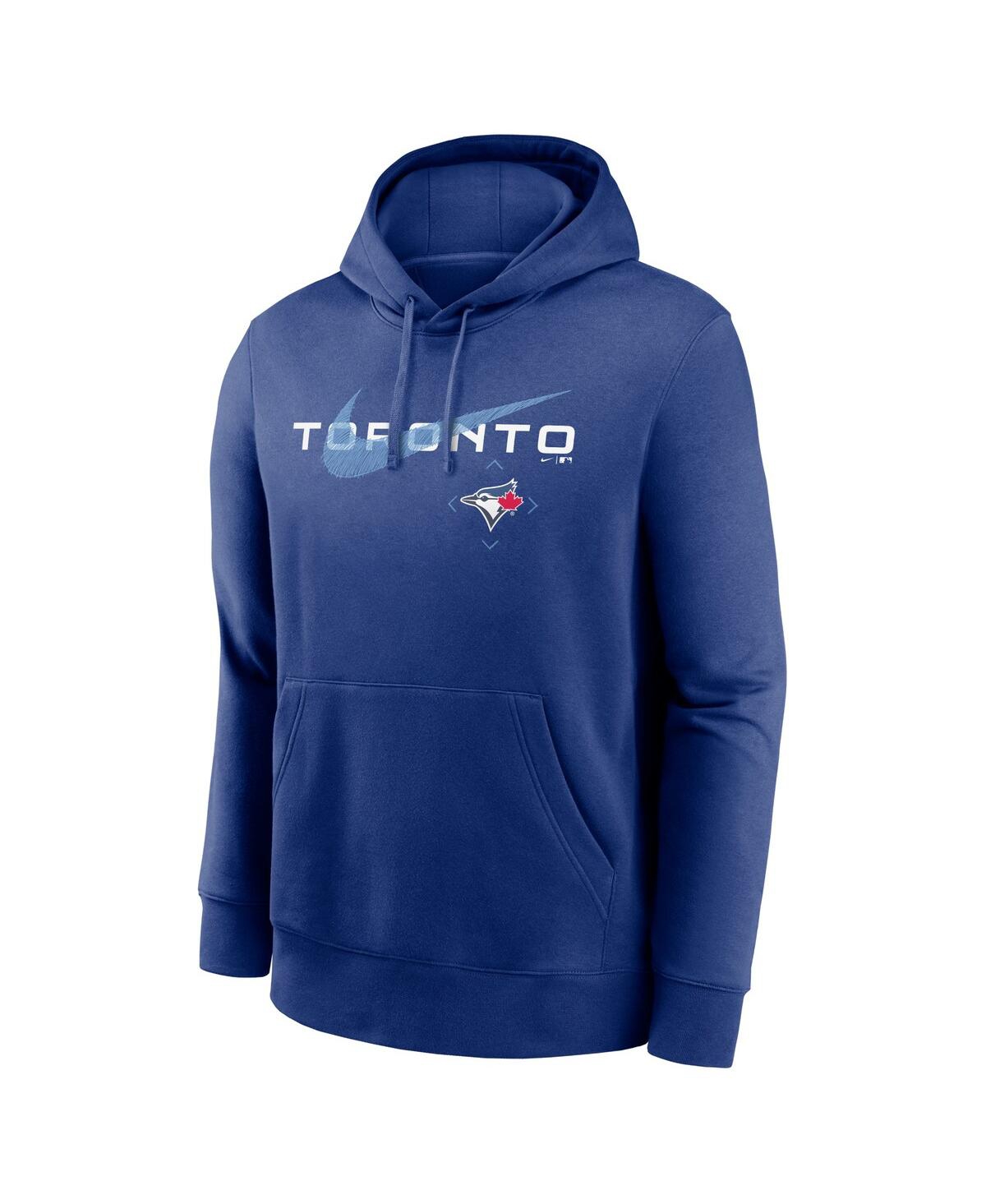 NIKE MEN'S NIKE ROYAL TORONTO BLUE JAYS SWOOSH NEIGHBORHOOD PULLOVER HOODIE 