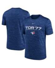 Antigua Toronto Blue Jays Women's Red Maverick Henley LS Tee, Red, 100% POLYESTER, Size S, Rally House