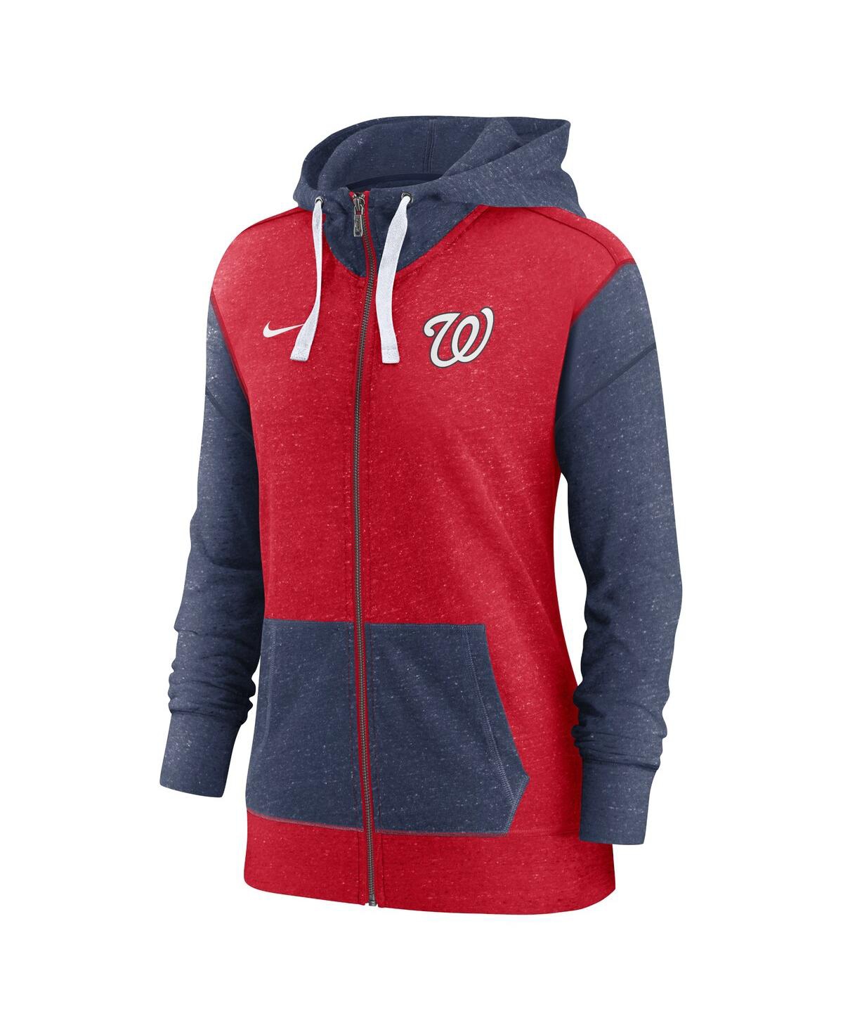Shop Nike Women's  Red Washington Nationals Full-zip Hoodie