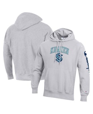 Men's Heather Gray Seattle Kraken Reverse Weave Pullover Hoodie