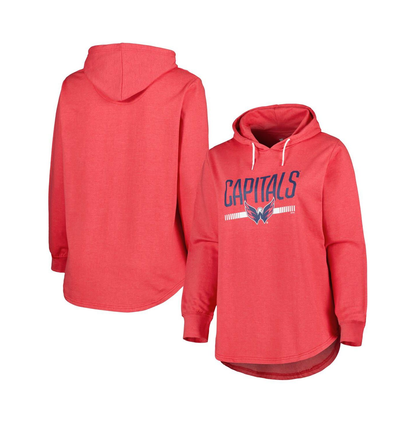 Женское худи Profile Heather Red Washington Capitals Plus Size Fleece Pullover — фото 2