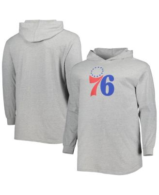 Men's Heather Gray Philadelphia 76ers Big and Tall Pullover Hoodie