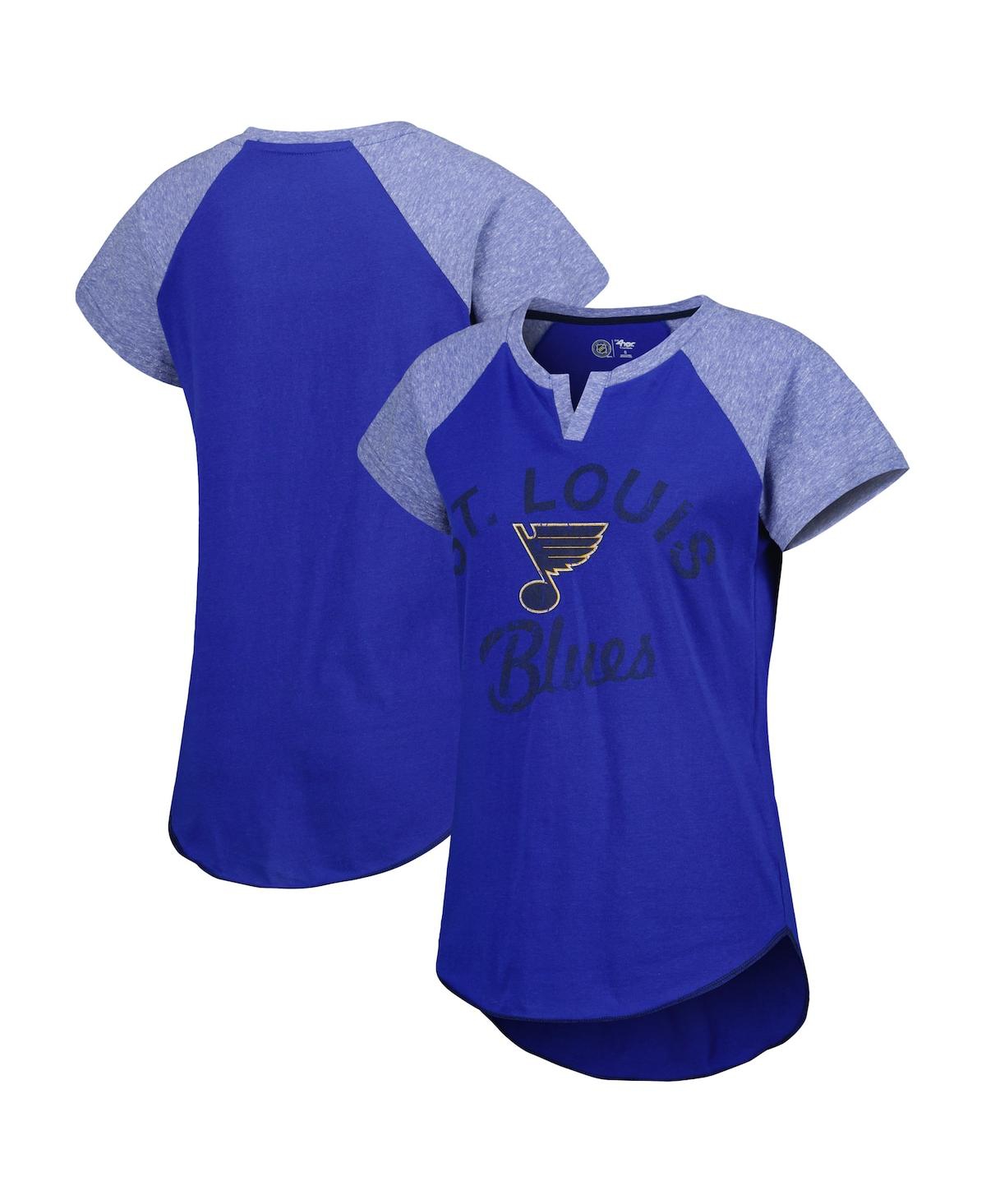 Shop Starter Women's  Blue St. Louis Blues Grand Slam Raglan Notch Neck T-shirt