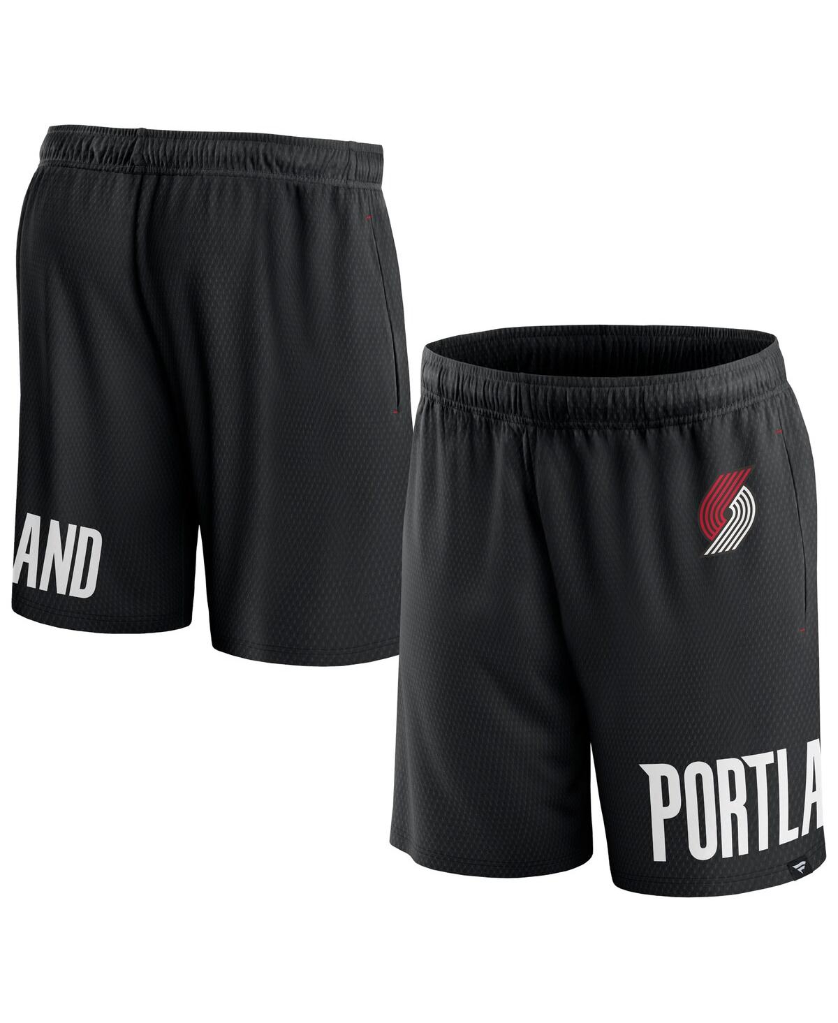 Fanatics Men's  Black Portland Trail Blazers Free Throw Mesh Shorts