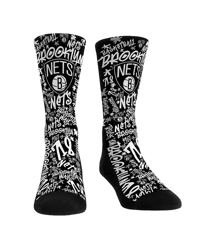 Rock 'Em Men's and Women's Socks Brooklyn Nets Graffiti Crew Socks Macy's
