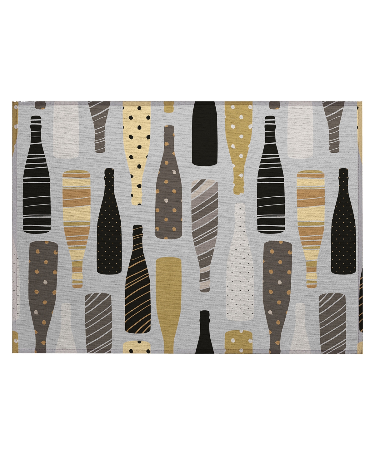 D Style Kendall Kitchen Ke12 1'8" X 2'6" Area Rug In Silver