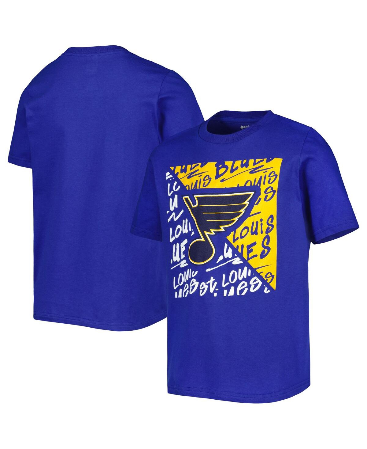 Outerstuff Kids' Big Boys And Girls Royal St. Louis Blues Divide T-shirt