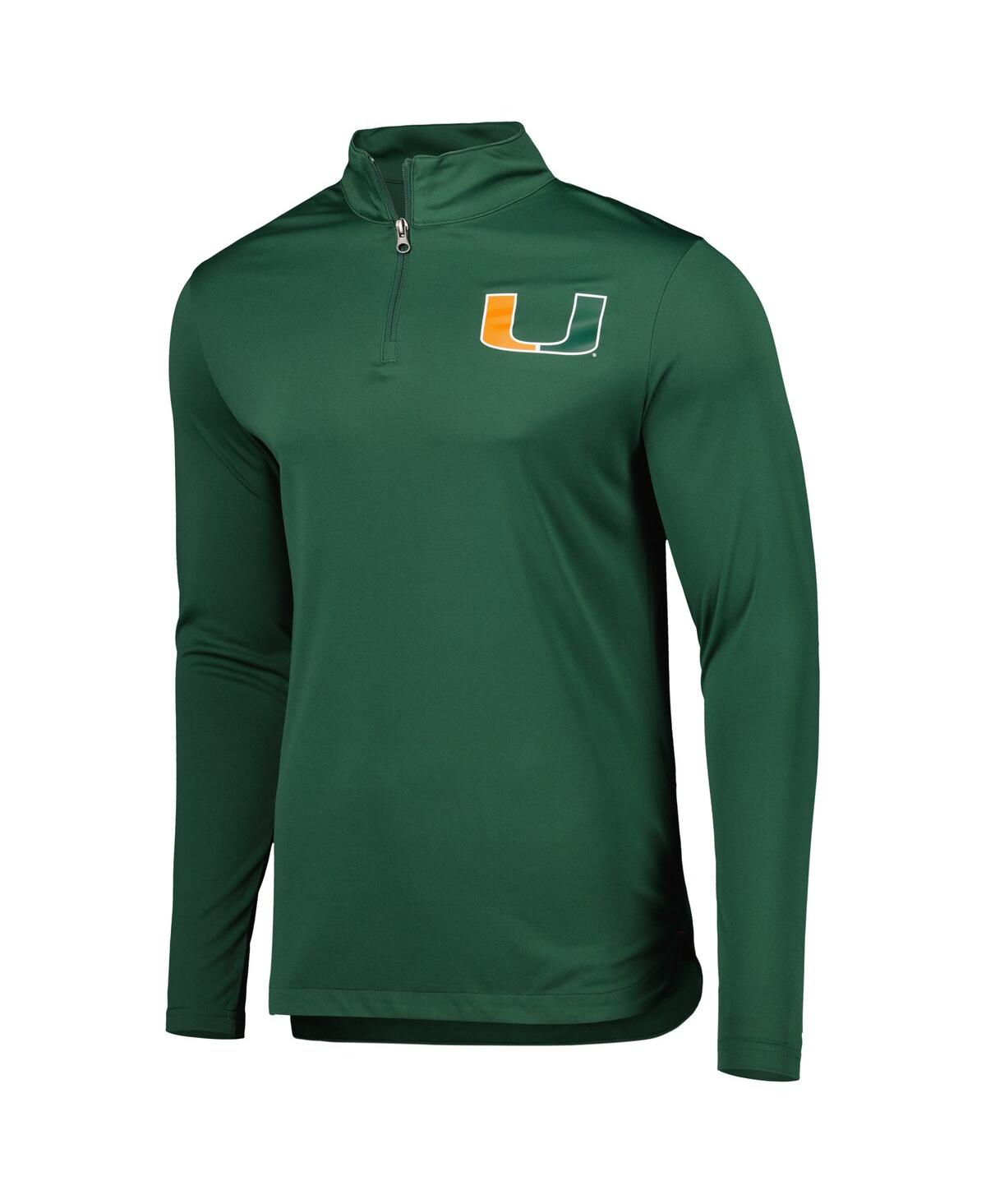 Men's FanaticsMiami Hurricanes Tough Minded Quarter-Zip Top - Green