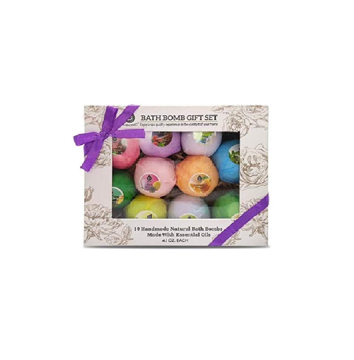 Bath Bombs Gift Set- Handmade, Natural and Organic Ingredients, 10 Count - Assorted Pre-pack