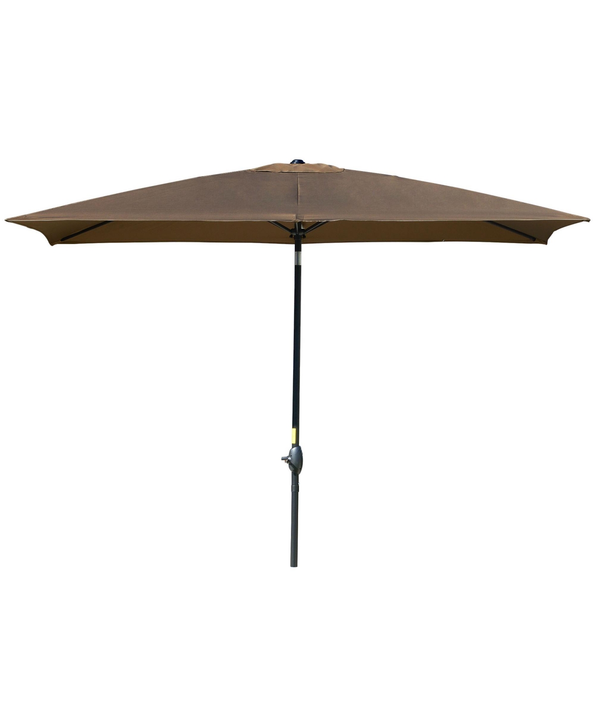 6.5' x 10' Rectangular Market Umbrella, Patio Outdoor Table Umbrella with Crank and Push Button Tilt, Coffee - Brown