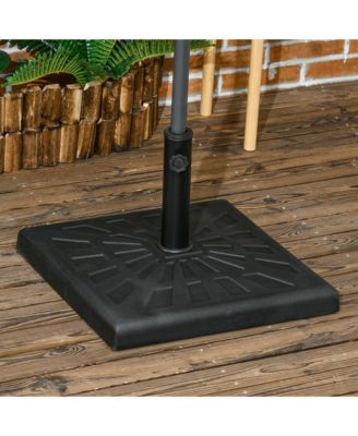 42lbs Resin Patio Umbrella Base, 20" Square Outdoor Umbrella Stand Holder for Parasol Poles 1.26", 1.5", and 1.9" Dia, Black