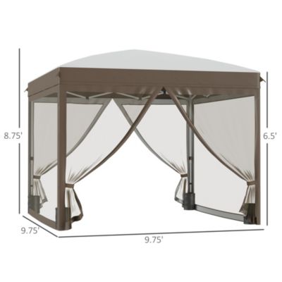 Pop Up Canopy Tent with Netting and Bags, 10' x 10',
