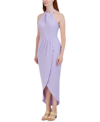 Knot-Neck Tulip-Hem Midi Dress  