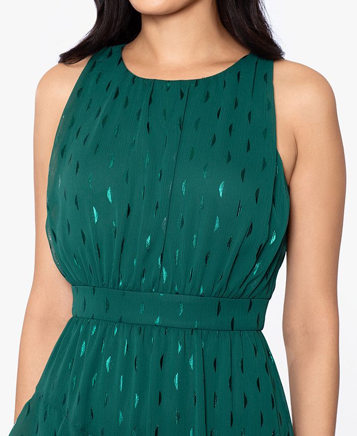 Betsy & Adam Women's ClipDot Tiered Ruffled Gown Macy's