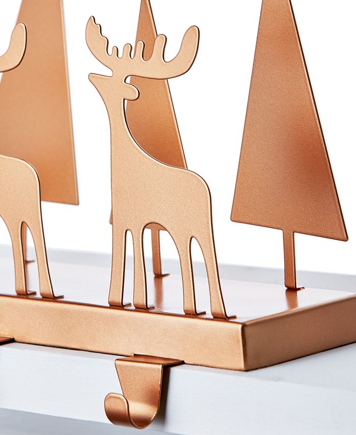 Holiday Lane Patina Forest Deer Stocking Holder with Hooks, Created for