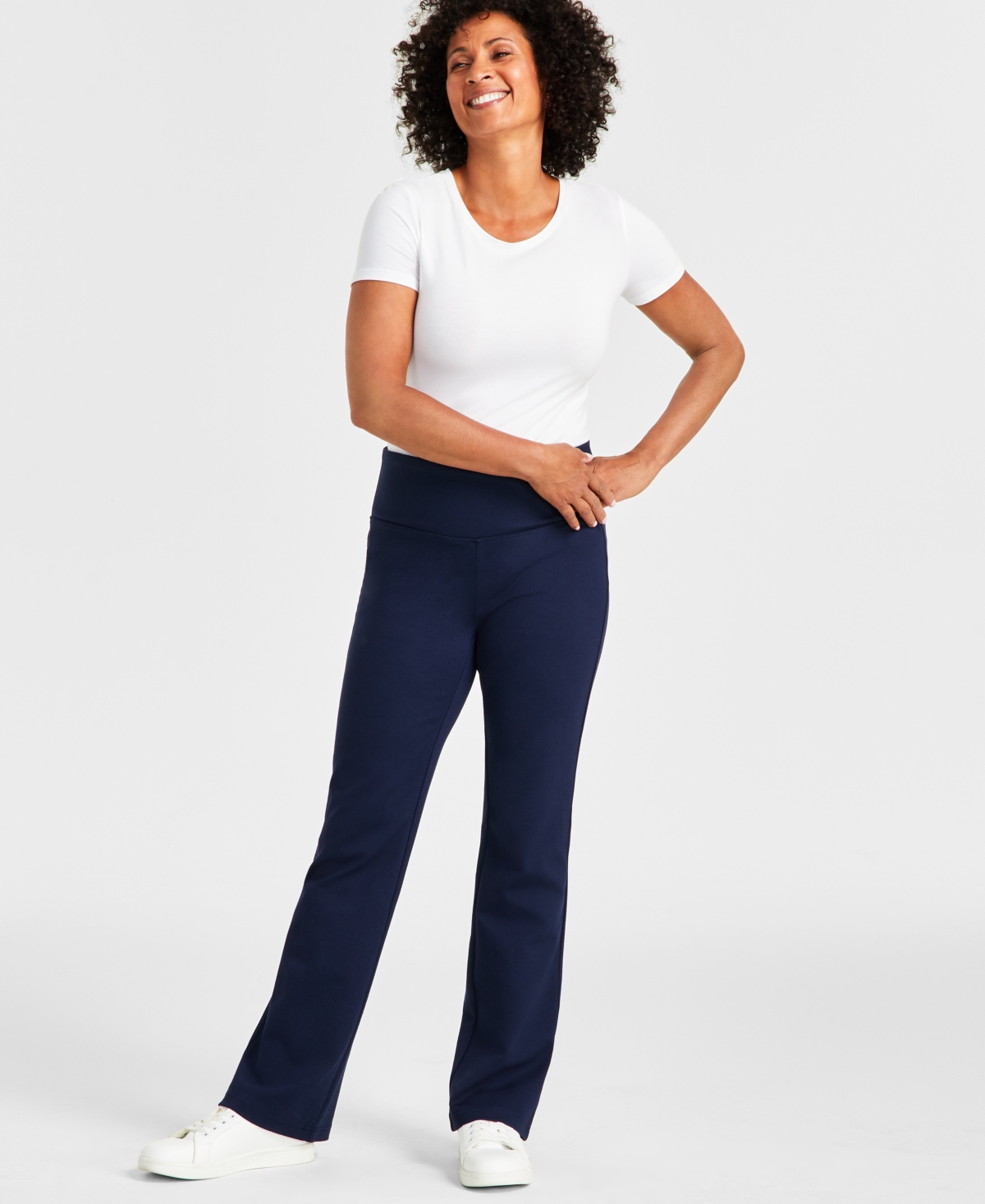 Style Co Petite Tummy control Bootcut Yoga Pants Created For Macy s In Industrial Blue ModeSens