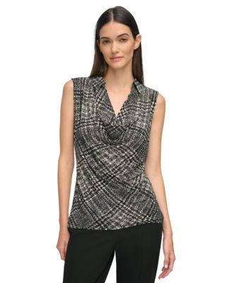 Tommy Hilfiger - Women's Printed Cowlneck Sleeveless Top