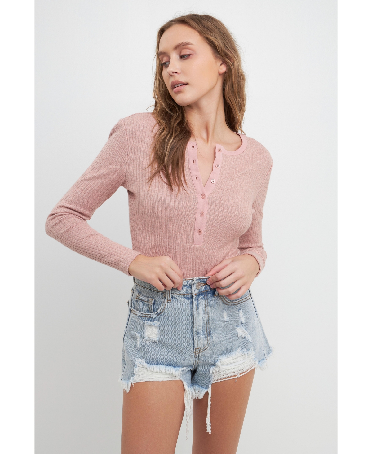 Free The Roses Women's Ribbed Knit Bodysuit