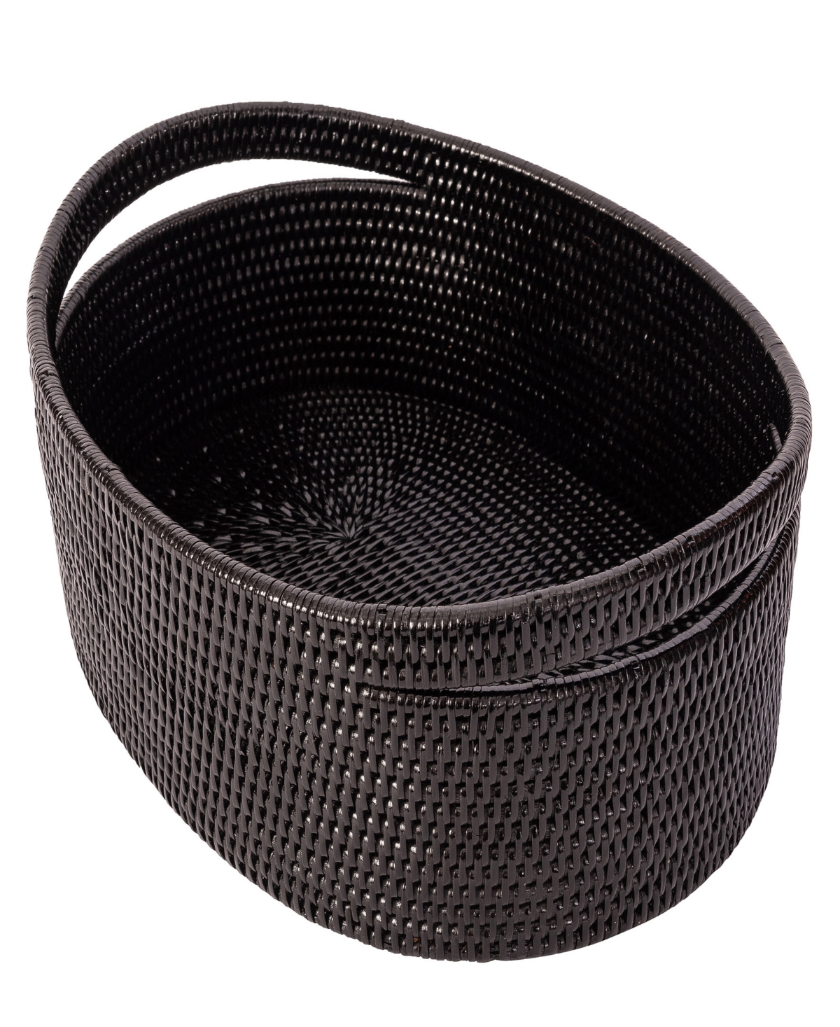 Shop Artifacts Trading Company Artifacts Rattan Oval Basket In Tudor Black