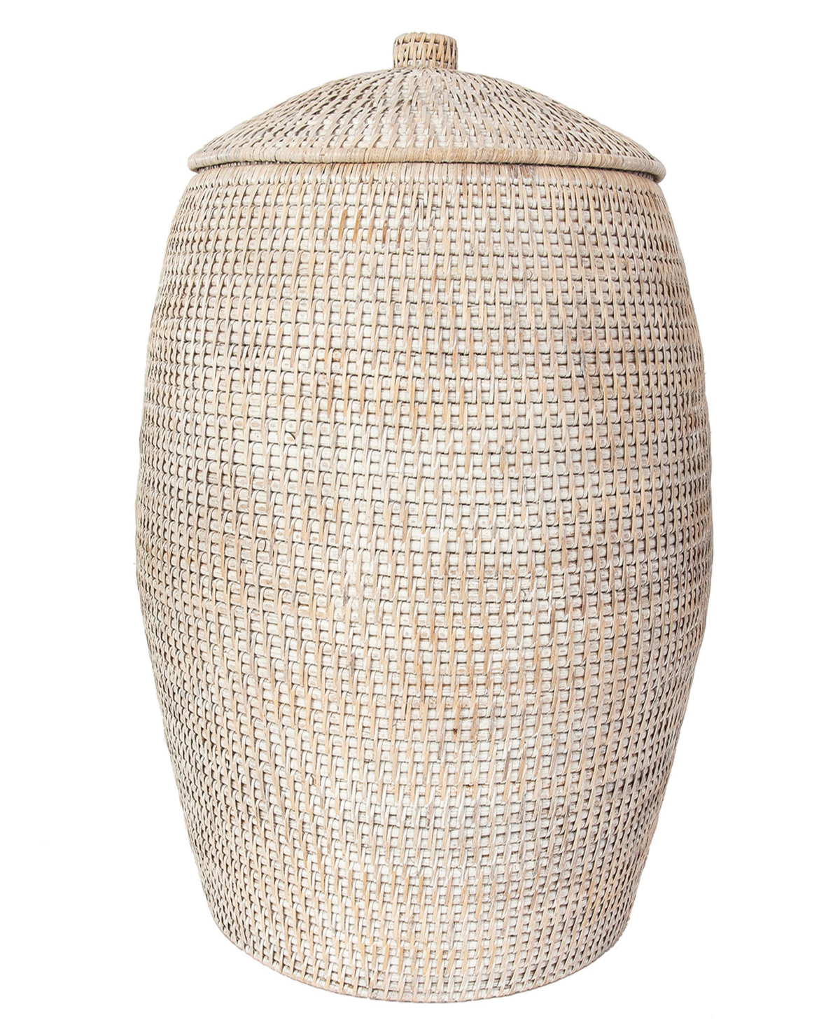 Saboga Home Beehive Laundry Hamper with Liner - White Wash