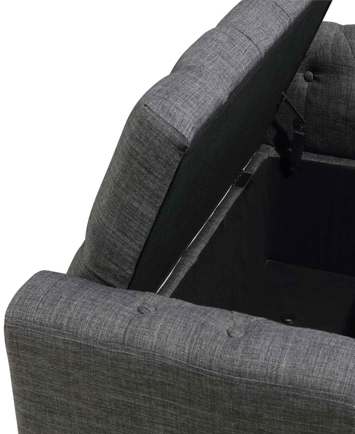 Osp Home Furnishings Darnley Storage Bench In Fabric In Charcoal