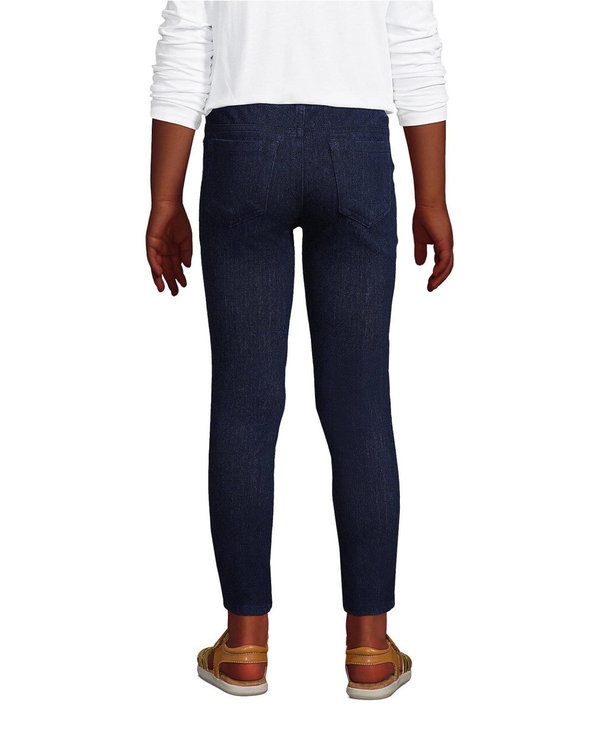 Lands' End Big Girls Iron Knee Denim Jeggings