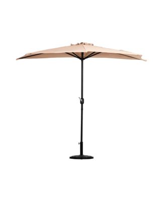 9 Ft Outdoor Patio Half Market Umbrella with Half Base Set