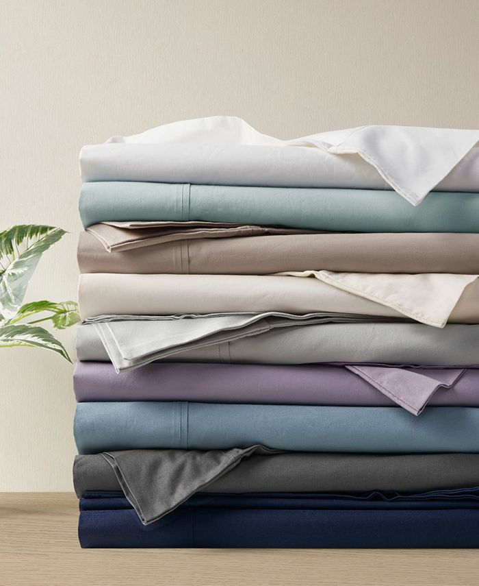 Madison Park Peached Cotton Percale 3Pc. Sheet Set, Twin Macy's