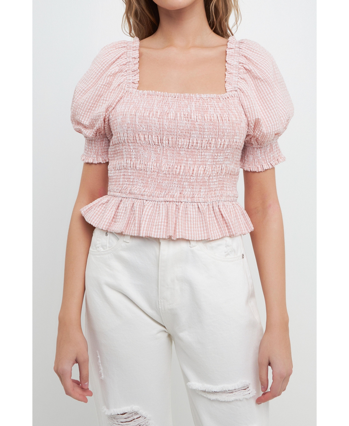 Women's Smocked Top - Dusty pink