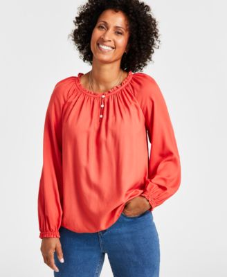 Style Co Women s Drapey Popover Peasant Top Created for Macy s Macy s