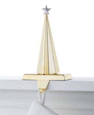 Holiday Lane - Shine Bright Gold-Tone Tree Stocking Holder