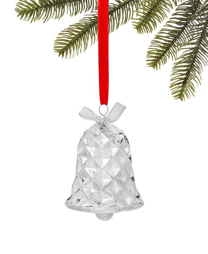 Holiday Lane Silver Bells Silver Bell with Bow Ornament, Created for Macy's  - Macy's