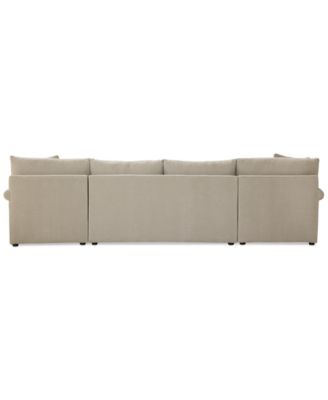 Wrenley 134" 3-Pc. Fabric Sectional Chaise Sofa