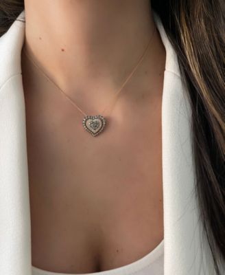 GODIVA x Le Vian&reg; Chocolate & Nude Diamond (1-1/4 ct. t.w.) Heart 20" Adjustable Pendant Necklace in 14k Rose Gold