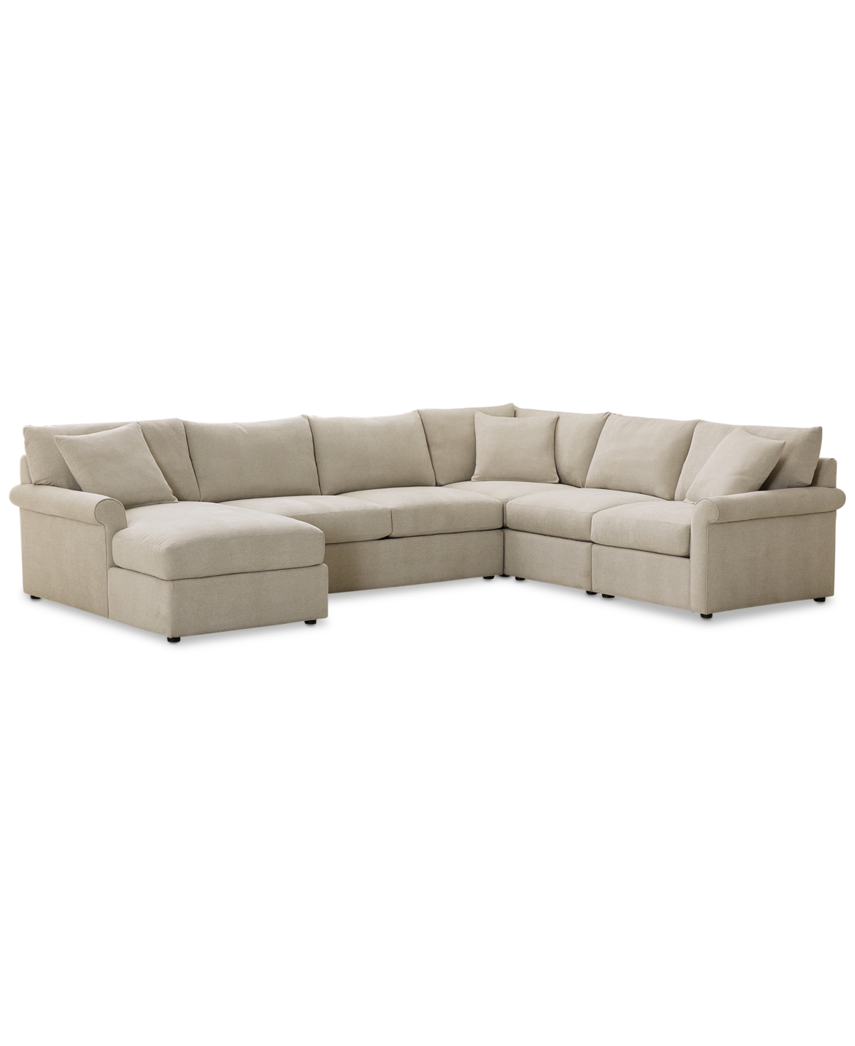 Furniture Wrenley 138" 5-pc. Fabric Modular Chaise Sectional Sofa, Created For Macy's In Dove